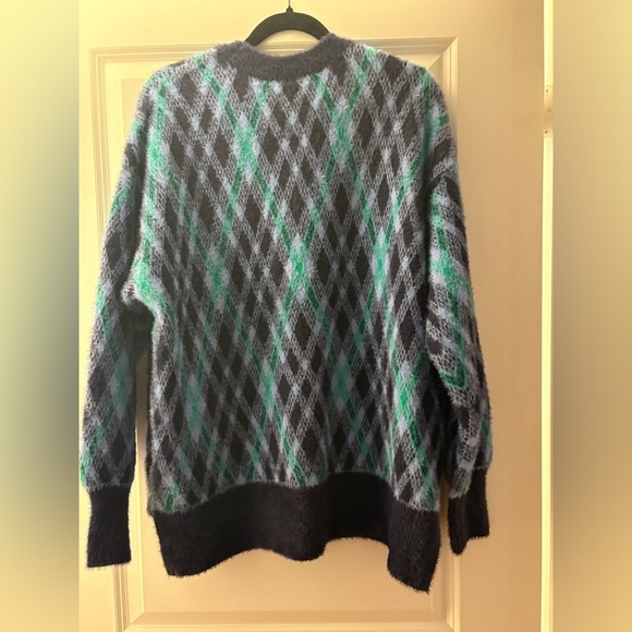 Aerie Argyle Oversized Sweater – Navy/Green/Blue – Size Small – NWT - Picture 11 of 13